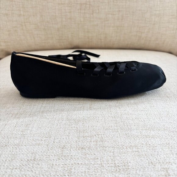 Zara Black Tied Ballet Flats size 9 - Picture 8 of 13